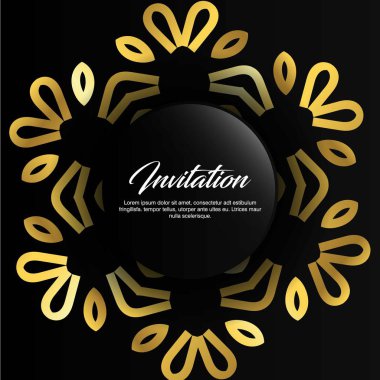 Düğün töreni kartı ile zarif çizmek ve tipografi siyah arka plan üzerine 