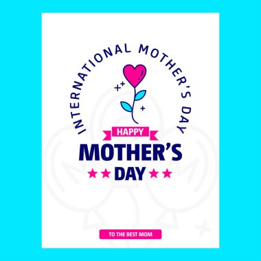 mutlu anne günü tebrik kartı, vektör çizim 