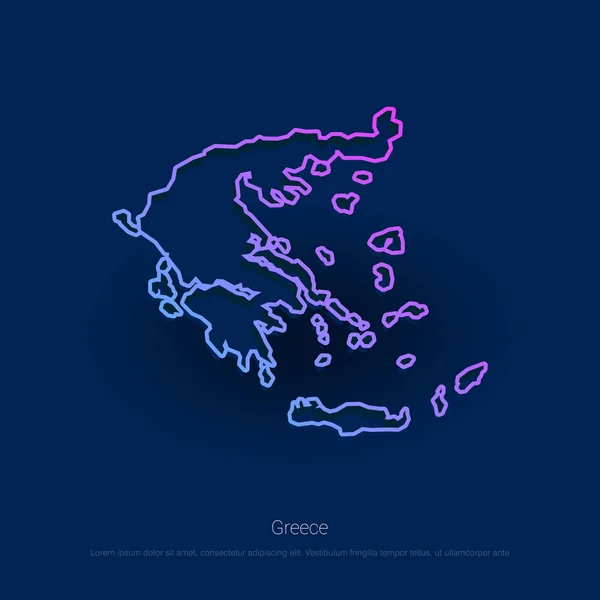 Grecia Mapa Del País Antecedentes Presentación Azul — Vector de stock