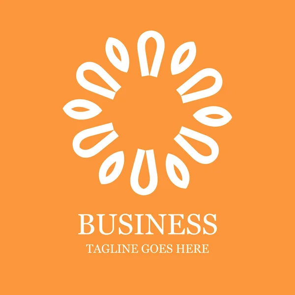 Diseño Creativo Del Logotipo Empresa Con Tipografía Sobre Fondo Naranja — Vector de stock