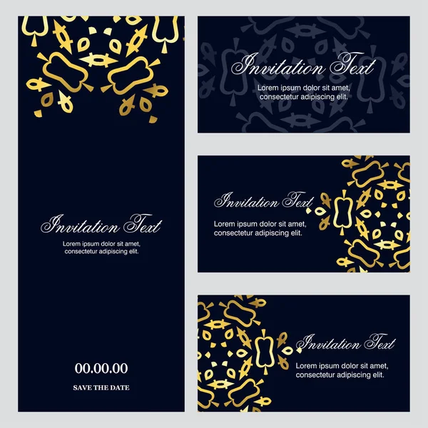 Design Cartões Casamento Festivo Elegante — Vetor de Stock