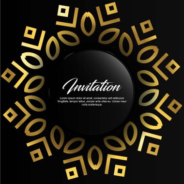 zarif tasarım düğün kartı davet şablonu, vektör çizim