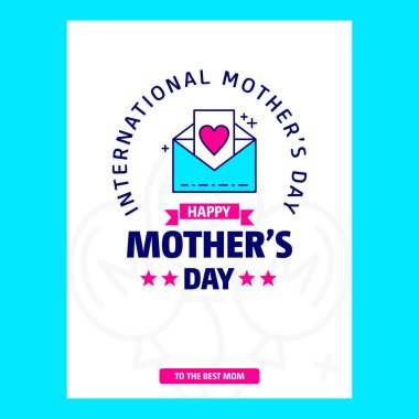 mutlu anne günü kartı, vektör çizim 