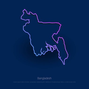 Bangladeş ülke harita mavi sunum arka plan