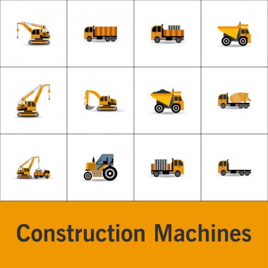 Vektör yapıları makineleri Icons set 