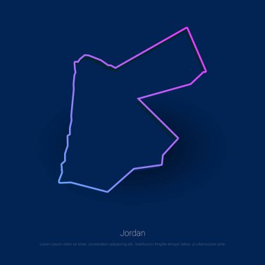 Jordan Country harita mavi sunum arka plan