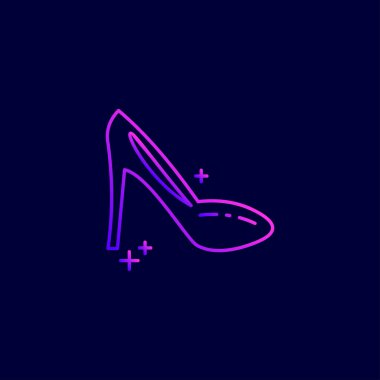 Bayan Ayakkabı üzerinde mavi arka plan, vektör