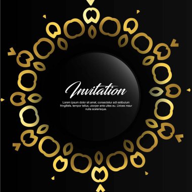 zarif tasarım düğün kartı davet şablonu, vektör çizim