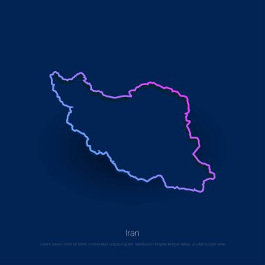 Iran ülke harita mavi sunum arka plan
