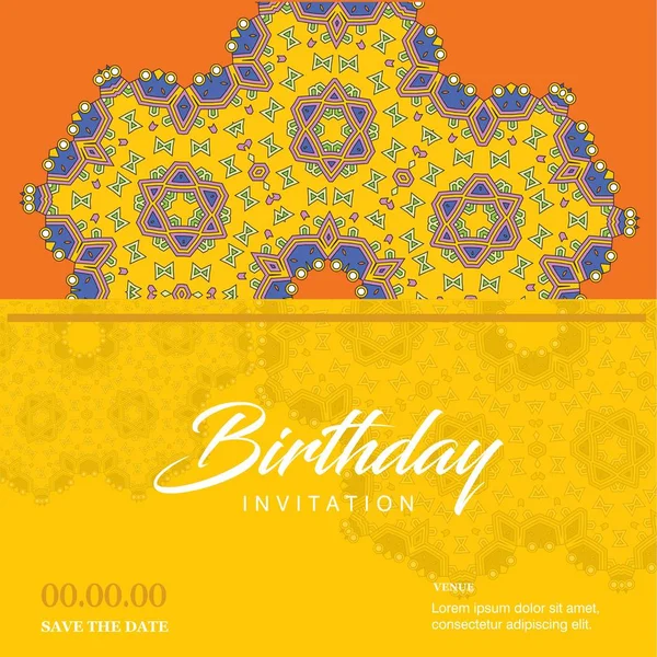 Diseño Tarjeta Cumpleaños Ilustración Vectorial — Archivo Imágenes Vectoriales