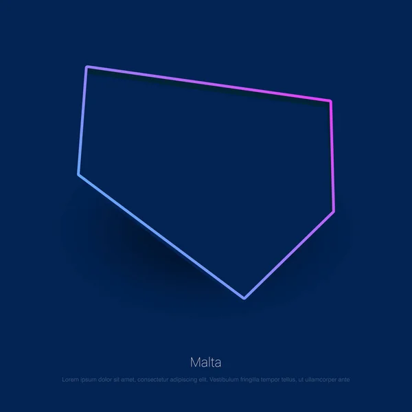 Голубая Презентация Карты Страны Мальты — стоковый вектор