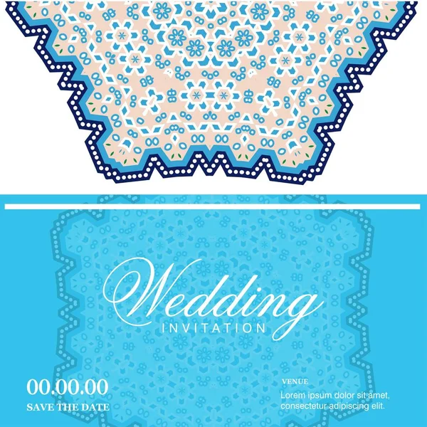 Diseño Elegante Plantilla Invitación Tarjeta Boda Ilustración Del Vector — Vector de stock