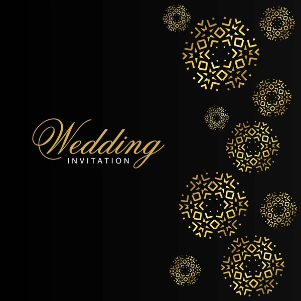 Templat Kartu Upacara Pernikahan Dengan Desain Elegan Ilustrasi Vektor Untuk - Stok Vektor