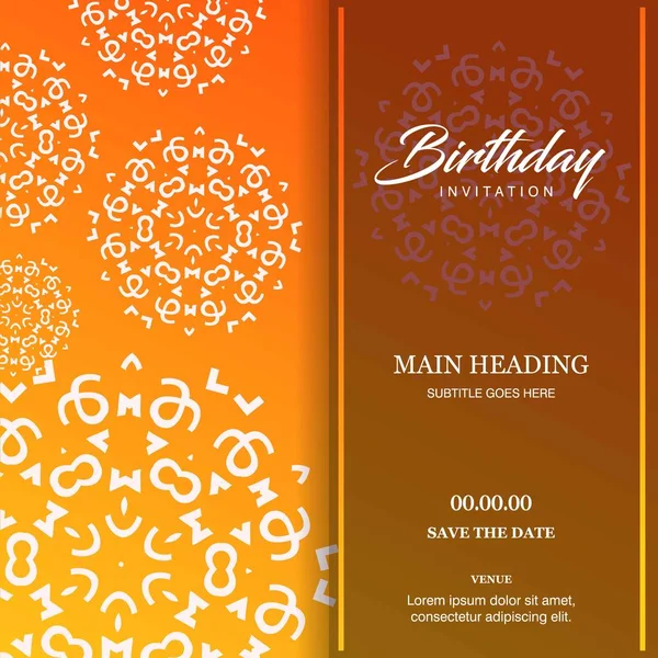 Mutlu Doğum Günü Tebrik Kartı Benzersiz Tarzı Tipografik Tasarım Vektör — Stok Vektör