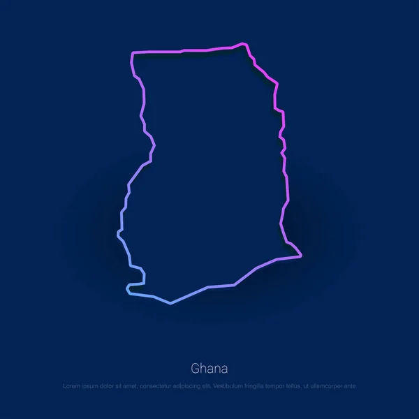 Γκάνα Χώρα Χάρτης Παρουσίαση Μπλε Φόντο — Διανυσματικό Αρχείο