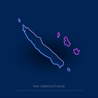 Yeni Kaledonya (Fransa) ülke harita mavi sunum arka plan