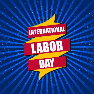 İşçi Bayramı tipografik kartı, vektör çizim