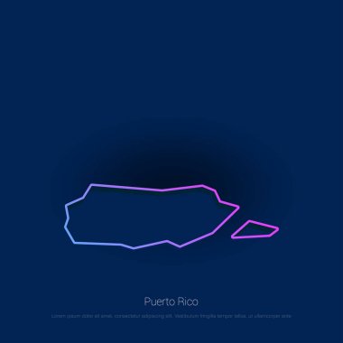 Porto Riko ülke harita mavi sunum arka plan