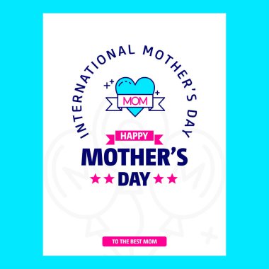 mutlu anne günü kartı, vektör çizim 