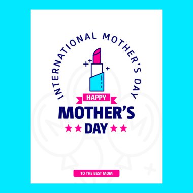 mutlu anne günü kartı, vektör çizim 