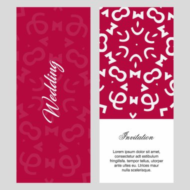 Düğün töreni kartı şablonu ile zarif çizmek, tipografi için illüstrasyon vektör 
