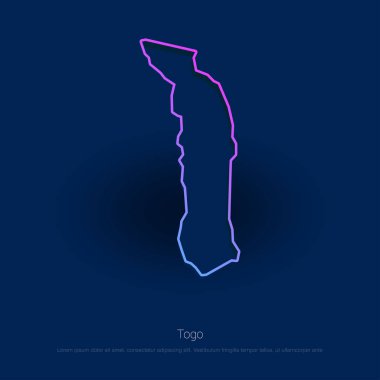 Togo ülke harita mavi sunum arka plan