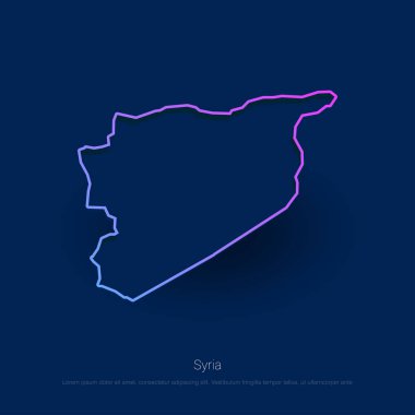 Suriye ülke harita mavi sunum arka plan