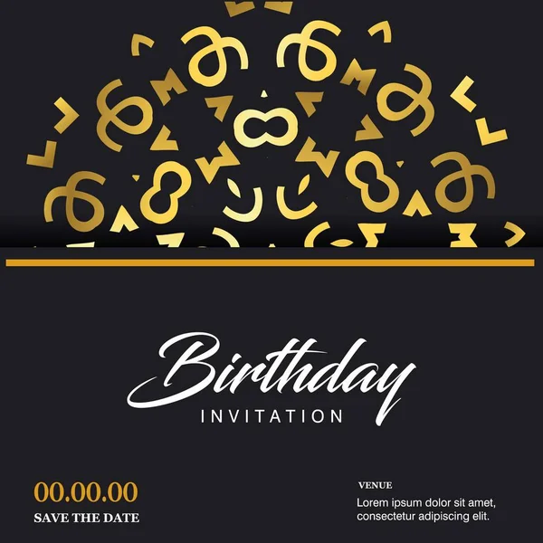 Happy Birthday Greeting Card Unieke Stijl Typografisch Ontwerp Vectorillustratie — Stockvector