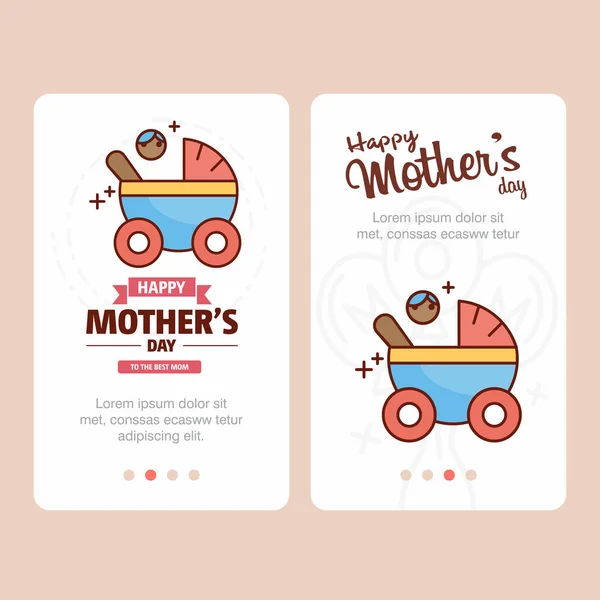 Glückliche Muttertagskarte Vektorillustration — Stockvektor