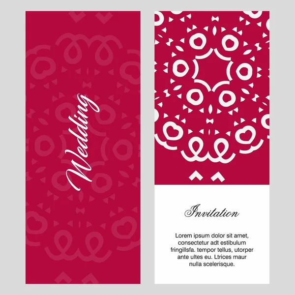 zarif tasarım düğün kartı davet şablonu, vektör çizim