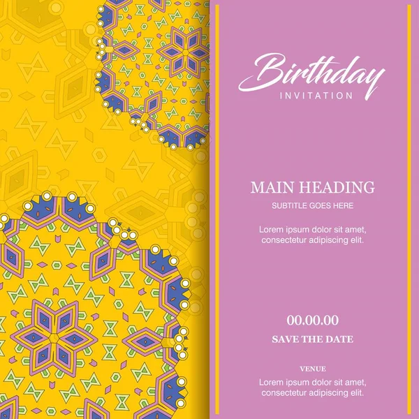 Happy Birthday Greeting Card Unieke Stijl Typografisch Ontwerp Vectorillustratie — Stockvector