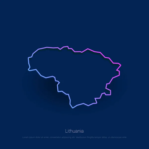 Lituania Mapa Del País Azul Presentación Antecedentes — Vector de stock