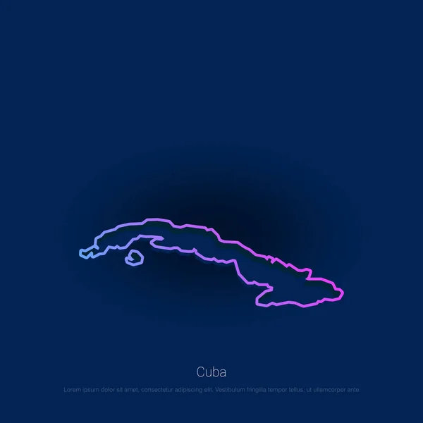 Голубая Презентация Карты Кубы — стоковый вектор