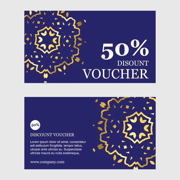 Discount Voucher Elegant Design Blue Background Vector — Stock Vector