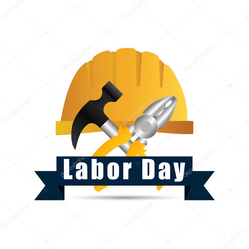 Labor day typographic card, vector illustration