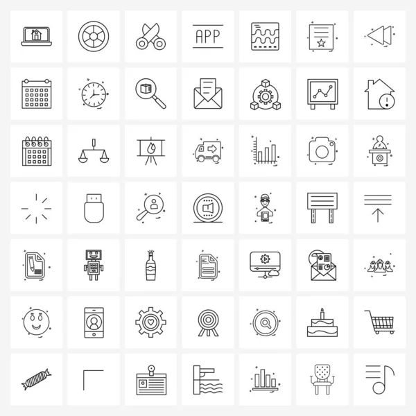 Line Icon Set Modern Symbols Analysis File Target App Sewing — 스톡 벡터