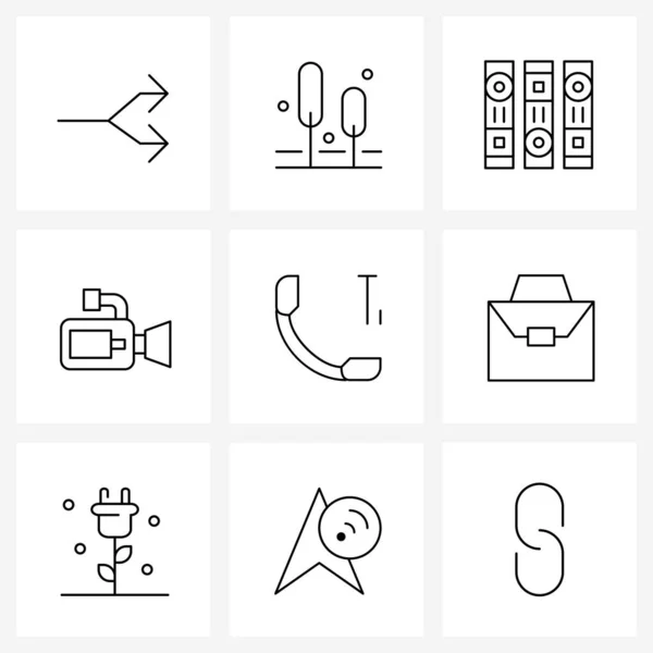 Isolierte Symbole Set Von Simple Line Icons Für Kommunikation Sicherheit — Stockvektor