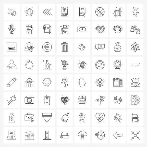 Pixel Perfect Set Vector Line Icons File Close Arrow Accept — Stock Vector