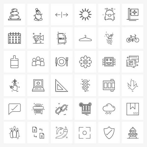 Modern Vector Line Illustration Von Simple Line Icons Studies Bag — Stockvektor