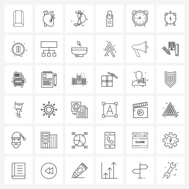 36 Düzenlenebilir Vektör Çizgisi Simgesi ve Modern Uyarı Sembolleri, Ay, Nargile, Manikür, Tasarım Vektörü İllüstrasyonu