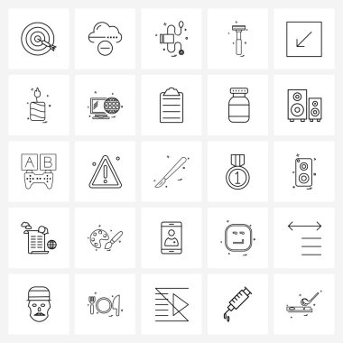 Mum, aşağı, kan basıncı, sol, ok vektörü illüstrasyonu için 25 Satır Simgesi Stok Vektörü Simgesi