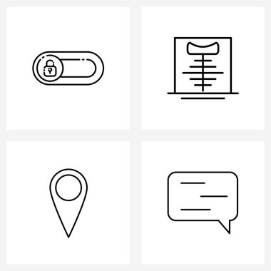 4 Modern Anahtar, pim, teşhis, radyoloji, mesaj vektörü illüstrasyonunun Satır Simgesi