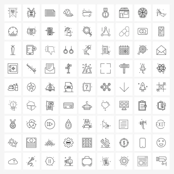 Ícones Universais Pixel Símbolos Perfeitos Pasta Pasta Orientação Arquivos Esportes —  Vetores de Stock