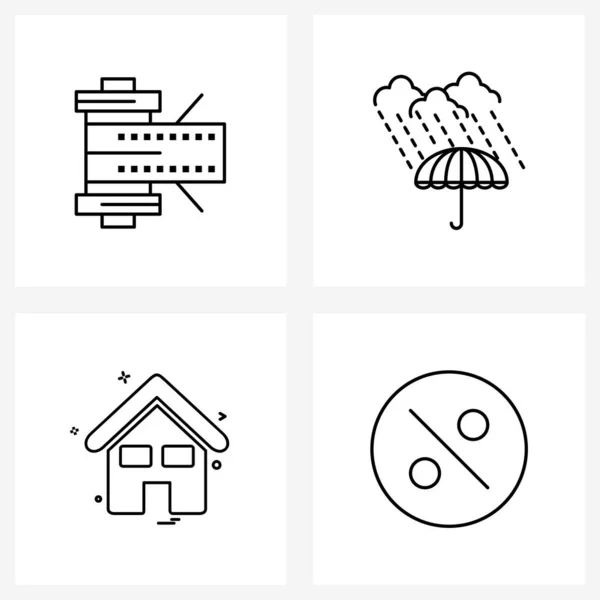 Modern Vector Line Illustration Simple Line Icons Reel Building Industry — Stock Vector