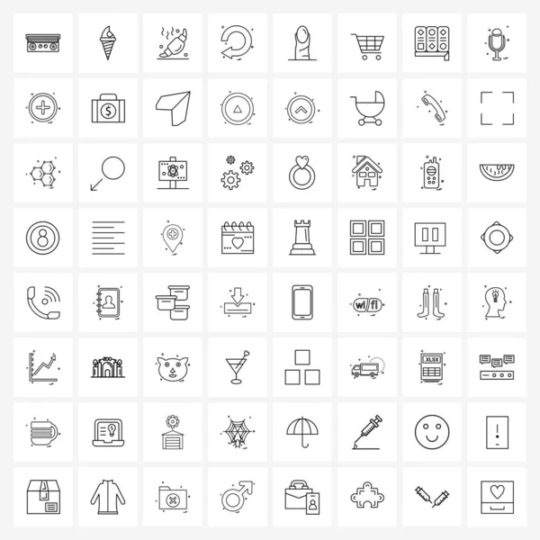 Stock Vector Icon Set Von Liniensymbolen Für Körperteil Wiederherstellung Bäckerei — Stockvektor