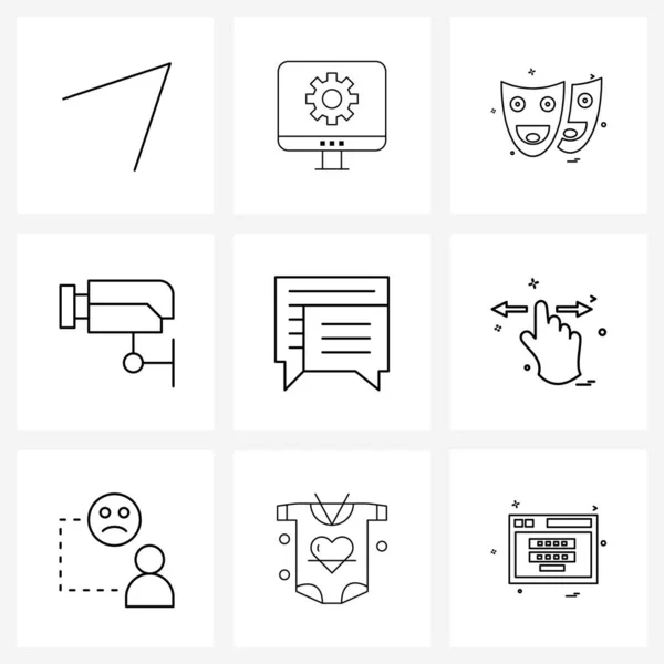 Pixel Perfect Set Vector Line Icons Message Chat Celebrations Security — Stockový vektor