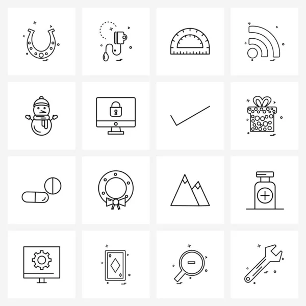 Interface Line Icon Set Moderner Symbole Für Weihnachtsmann Internet Design — Stockvektor