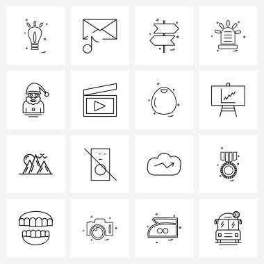 16 Evrensel Simge Pikseli Yönetmen, Avatar, Yönetmen, Noel, Siren Vektörü İllüstrasyonunun Mükemmel Sembolleri