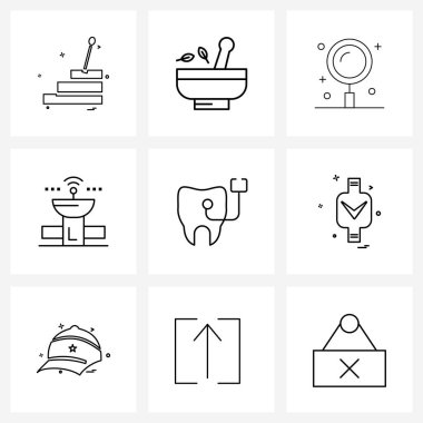 9 Modern Teknoloji, Radar, Kod, Parabolik, Programlama Vektörü İllüstrasyonundan oluşan Satır Simgesi