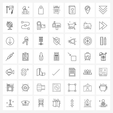 49 Modern Pictogram kalp, el, etiket, uygulama, ui Vektör İllüstrasyonundan oluşan Mobil UI Satır Simgesi